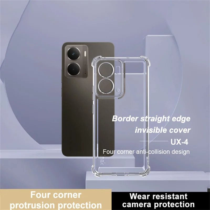 IMAK UX-4 Series For Realme P3 5G / Neo7x 5G Case Straight Frame Four Corner Shockproof Clear TPU Cover