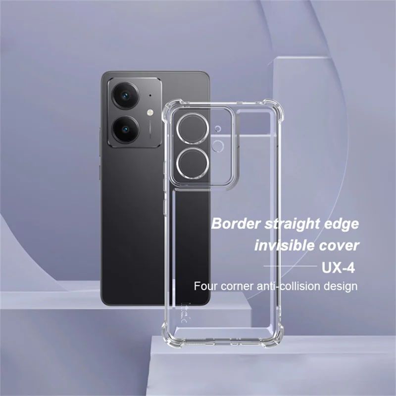 Étui IMAK UX-4 Série pour Realme Neo7 SE 5G Cadre Droit Antichoc Transparent en TPU