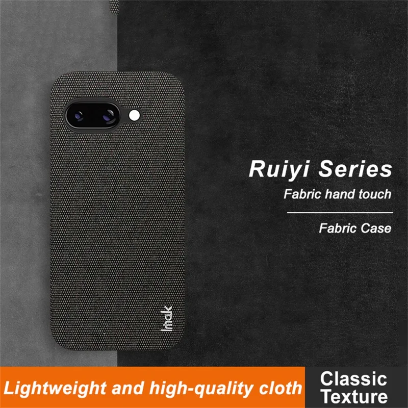 IMAK Ruiyi Series for Google Pixel 9a Case Fabric Texture Leather+PC Phone Back Cover - Black