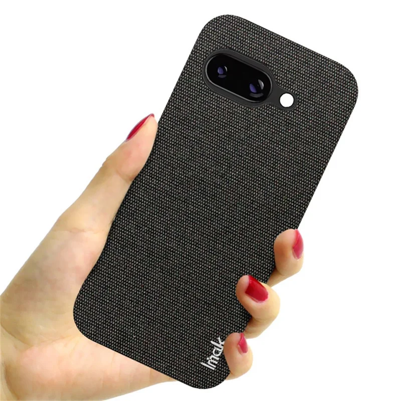 IMAK Ruiyi Series for Google Pixel 9a Case Fabric Texture Leather+PC Phone Back Cover - Black
