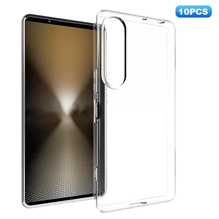 Pack de 10 Fundas Transparentes de TPU con Protección para Teléfono Sony Xperia 1 VII, Sin Marcas de Agua