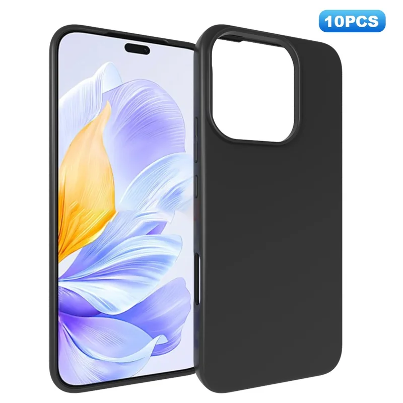10Pcs / Pack For Honor 400 Lite 5G Case Anti Fingerprint Soft TPU Protective Cover - Black