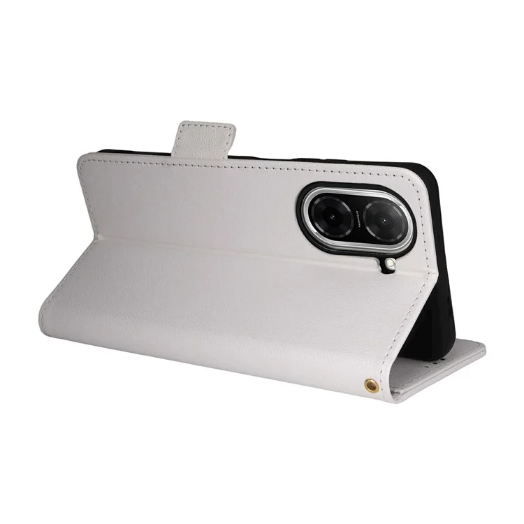 Cover per Xiaomi Poco C71 4G / Redmi A5 4G con Cinturino da Polso in Pelle PU Effetto Litchi Portafoglio - Bianco