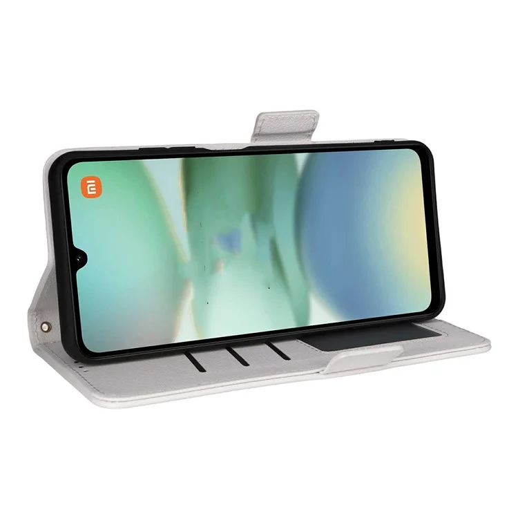 Cover per Xiaomi Poco C71 4G / Redmi A5 4G con Cinturino da Polso in Pelle PU Effetto Litchi Portafoglio - Bianco