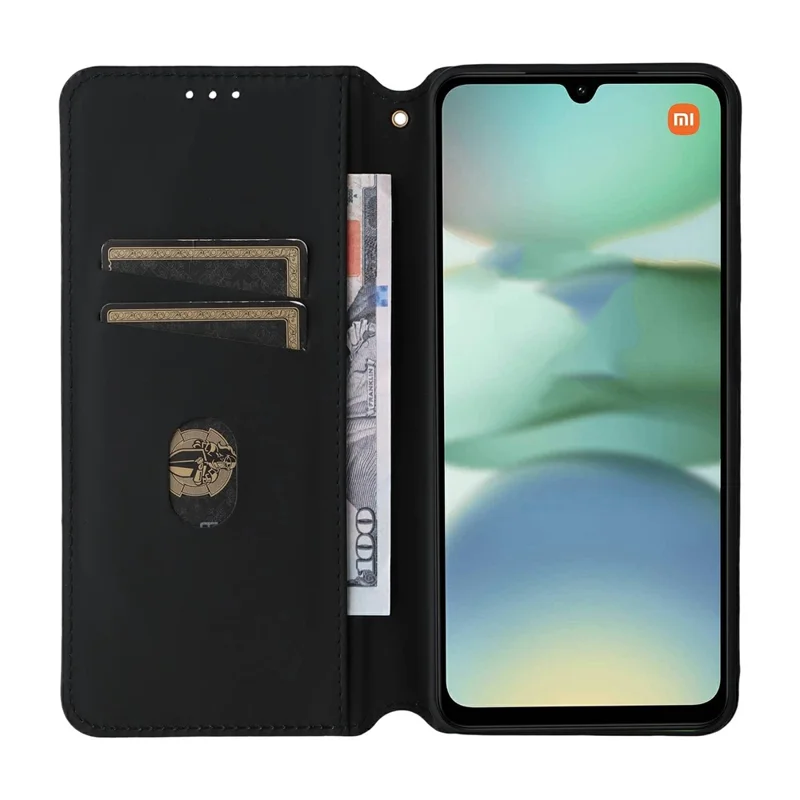 For Xiaomi Poco C71 4G / Redmi A5 4G (171.7mm) Case Wallet Rhombus Imprinted Leather Phone Cover - Red