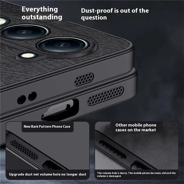Funda para vivo Y29s 5G con Textura de Madera, Cuero PU Revestido, Carcasa de PC y TPU - Negro