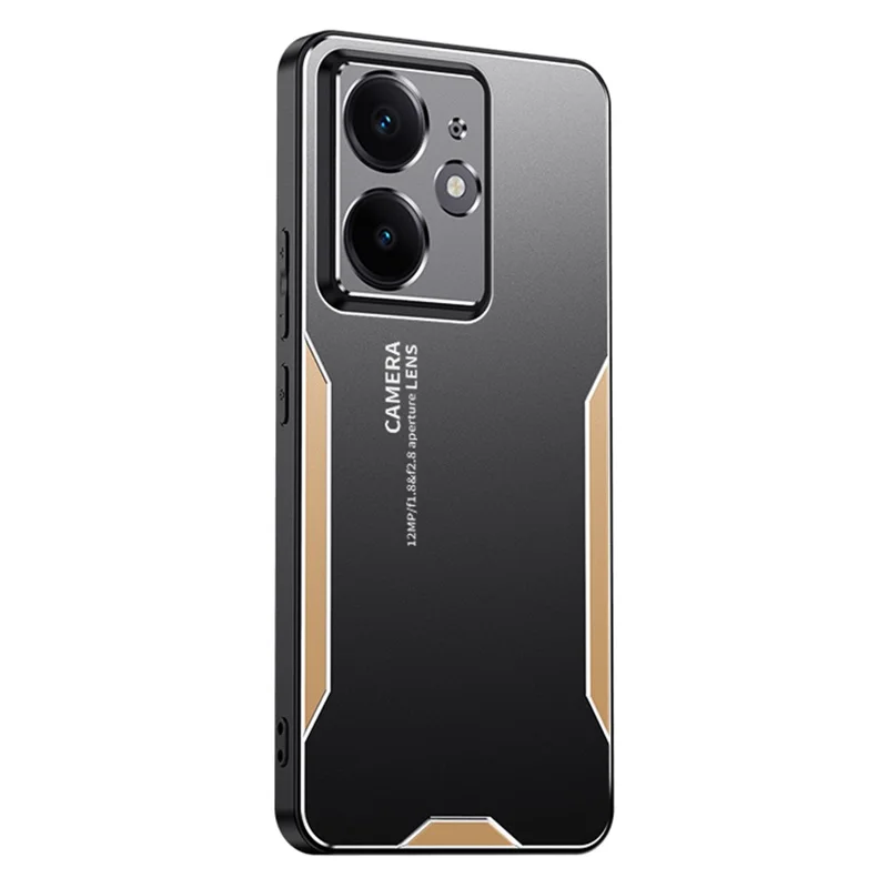 For Realme Neo7 SE 5G Phone Case Aluminium Alloy TPU PC Back Cover - Gold