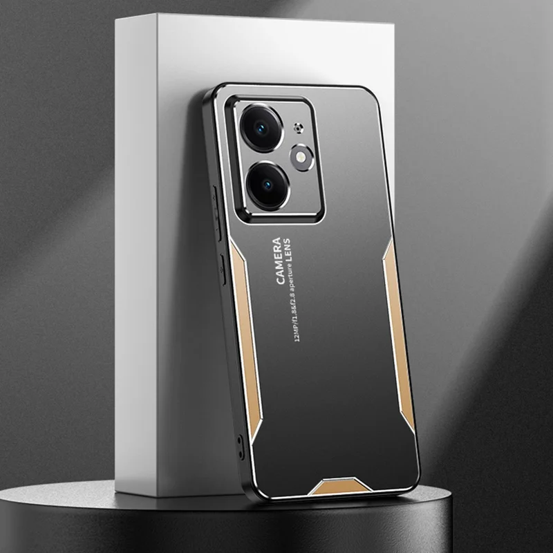 For Realme Neo7 SE 5G Phone Case Aluminium Alloy TPU PC Back Cover - Gold