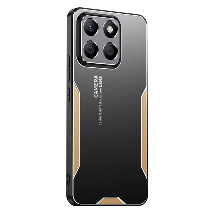 Capa de Telefone For Honor X8c 4G em Liga de Alumínio e TPU/PC - Dourado