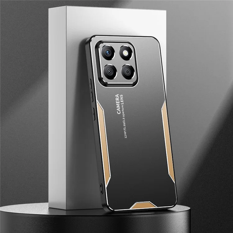 Capa de Telefone For Honor X8c 4G em Liga de Alumínio e TPU/PC - Dourado