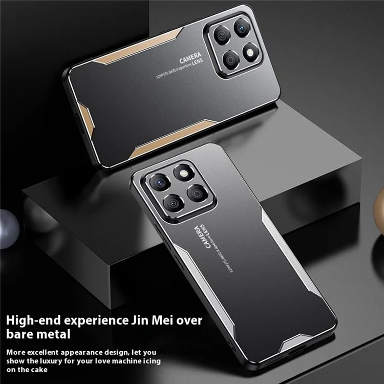 Capa de Telefone For Honor X8c 4G em Liga de Alumínio e TPU/PC - Dourado