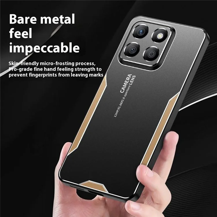 Capa de Telefone For Honor X8c 4G em Liga de Alumínio e TPU/PC - Dourado