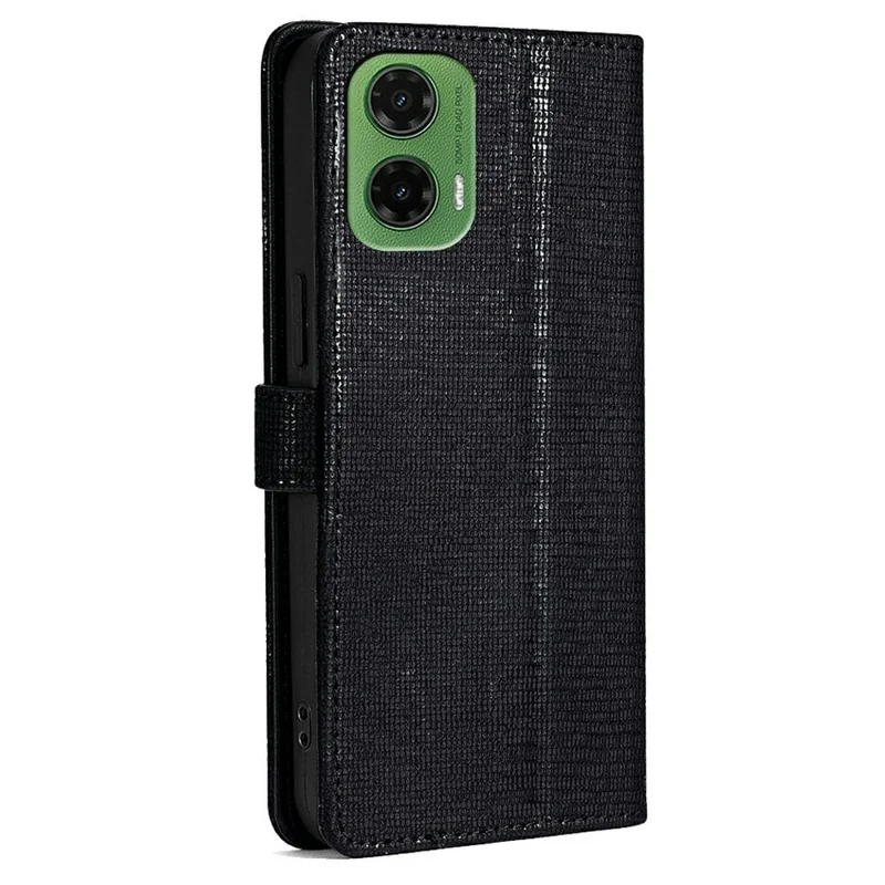 For Motorola Moto G35 5G Case Wallet Sequins Leather Crossbody Phone Cover - Black