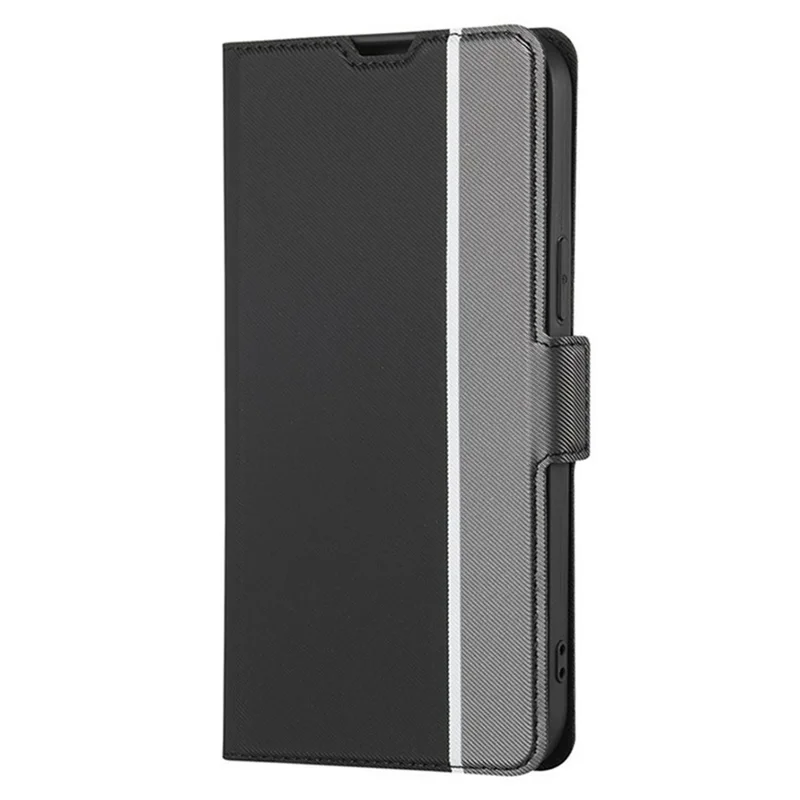 For Motorola Moto G55 5G Case Card Holder Twill Texture Leather Phone Cover - Black