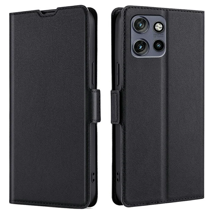 Phone Case For Motorola Edge 50 Neo 5G / Moto S50 5G / Thinkphone 25 5G Card Holder PU Leather Cover - Black