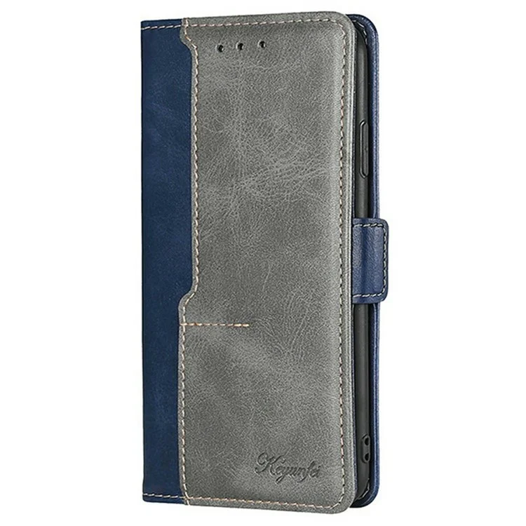 Phone Case For Motorola Edge 50 Neo 5G / Moto S50 5G / ThinkPhone 25 5G Contrast Color Wallet Leather Cover - Blue + Grey