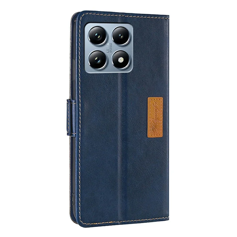 For Xiaomi 14T Pro Case Contrast Color Wallet Leather Phone Cover - Blue + Grey