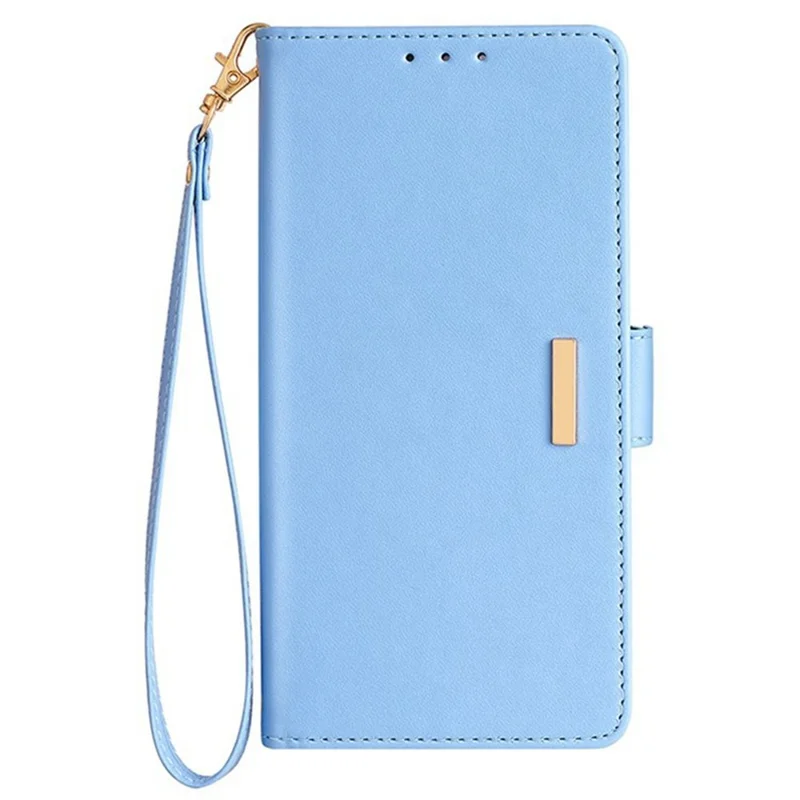 For Xiaomi 14T Pro Case PU Leather Wallet Stand Phone Cover with Crossbody Shoulder Strap - Blue