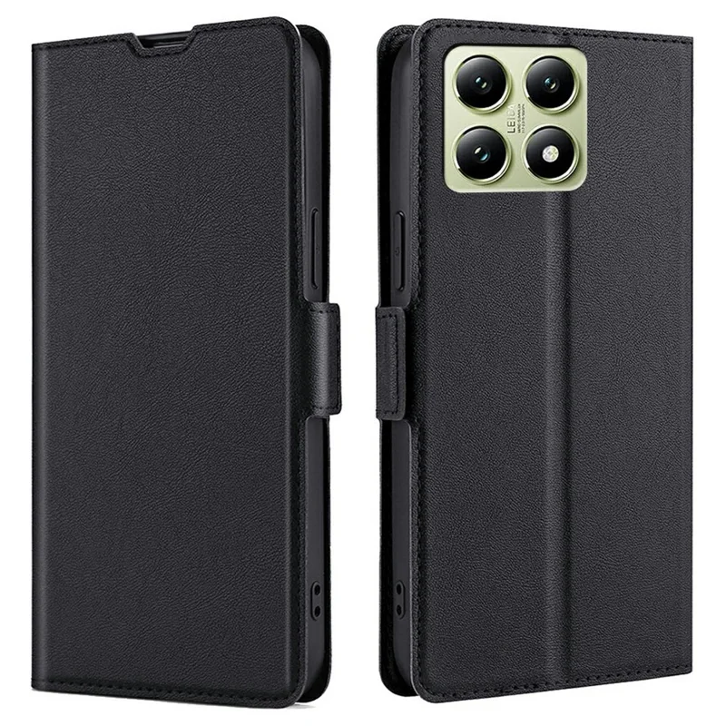Funda de teléfono de cuero sintético con soporte para tarjetas para Xiaomi 14T - Negro
