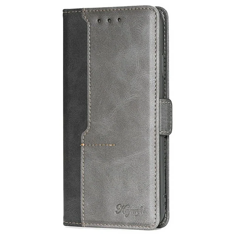 For Xiaomi 14T Case Contrast Color Wallet Leather Phone Cover - Black + Grey