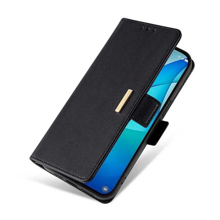 Capa de Celular para Xiaomi Redmi 14C 4G / 14R 5G / A4 5G / Poco C75 4G em Couro Sintético com Carteira, Suporte e Alça Transversal - Preto