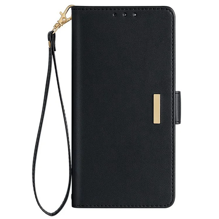 Capa de Celular para Xiaomi Redmi 14C 4G / 14R 5G / A4 5G / Poco C75 4G em Couro Sintético com Carteira, Suporte e Alça Transversal - Preto