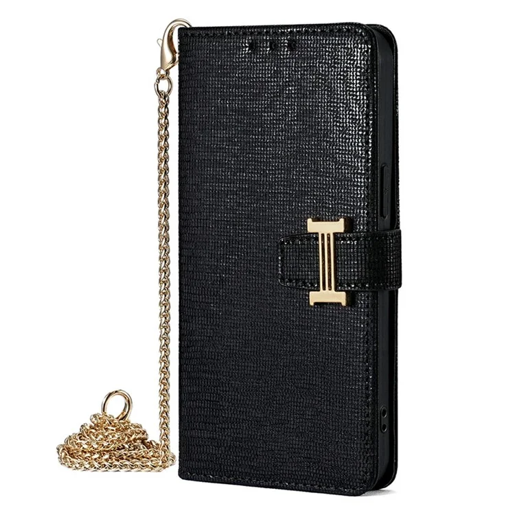Capa de Celular Para Xiaomi Redmi 14C 4G / 14R 5G / A4 5G / Poco C75 4G Carteira com Lantejoulas Capa de Couro Transversal - Preto