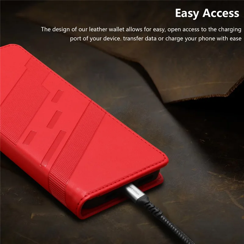 For iPhone 17e / 16e Case Punk Style  Imprinted Wallet Stand Folio Flip Leather Cover - Red