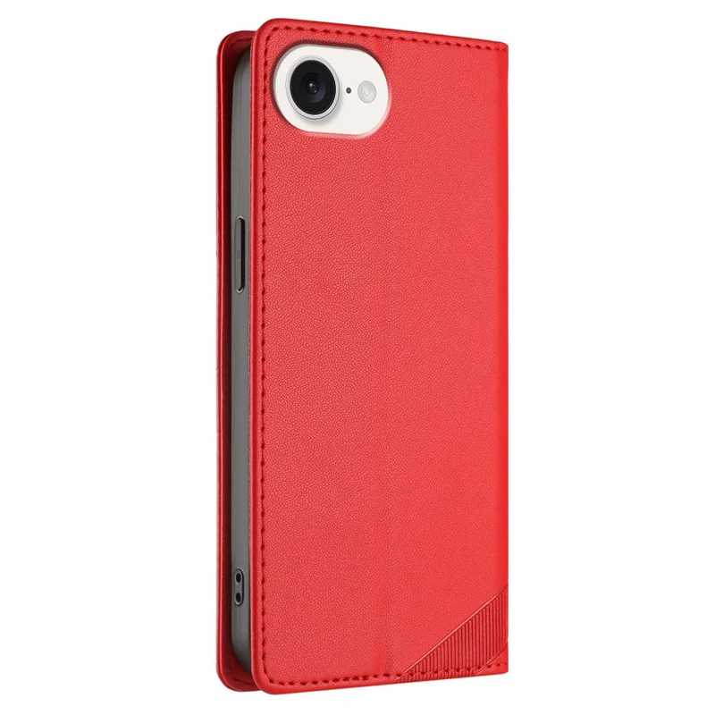 For iPhone 17e / 16e Case Punk Style  Imprinted Wallet Stand Folio Flip Leather Cover - Red