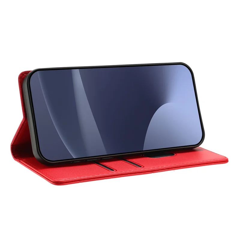 For iPhone 17e / 16e Case Punk Style  Imprinted Wallet Stand Folio Flip Leather Cover - Red