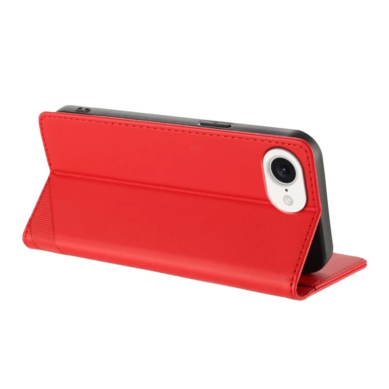 For iPhone 17e / 16e Case Punk Style  Imprinted Wallet Stand Folio Flip Leather Cover - Red