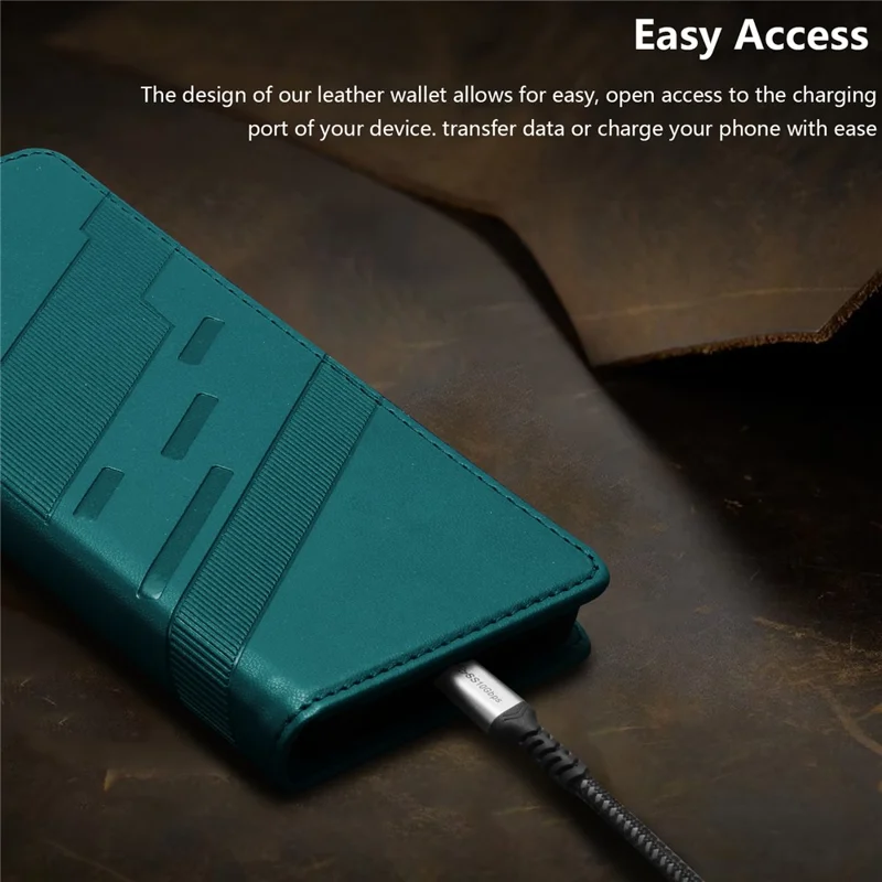 Fodral för iPhone 16e Punkstil Intryckt Väska Ställbar Folio Vipptäckning i Läder - Mörkgrön