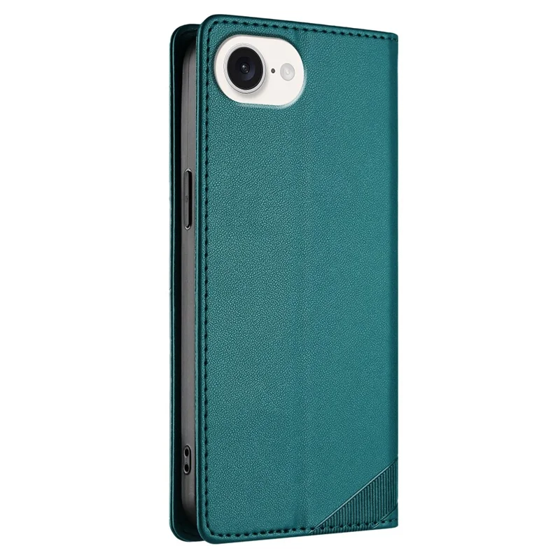 Fodral för iPhone 16e Punkstil Intryckt Väska Ställbar Folio Vipptäckning i Läder - Mörkgrön