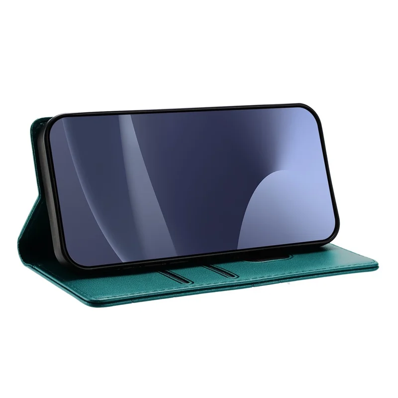 Fodral för iPhone 16e Punkstil Intryckt Väska Ställbar Folio Vipptäckning i Läder - Mörkgrön