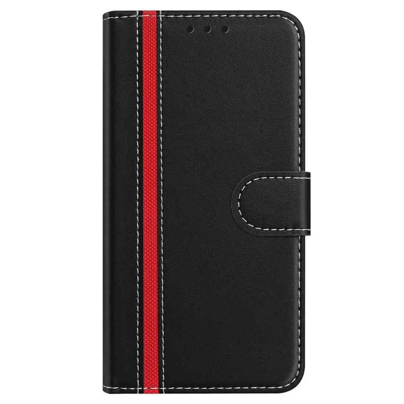 Funda para iPhone 16e 008 con Cierre Magnético, Soporte de Cartera y Diseño Bicolor - Negra