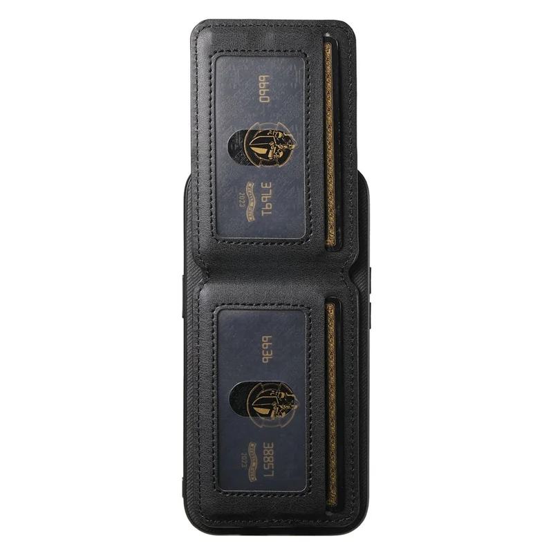 For iPhone 16e Case Cloth Texture Leather + PC + TPU RFID Blocking Phone Cover with Card Holder - Black