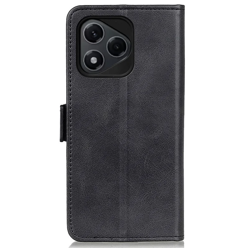 For Honor 400 Lite 5G Case Stand Cowhide Texture PU Leather Phone Cover - Black