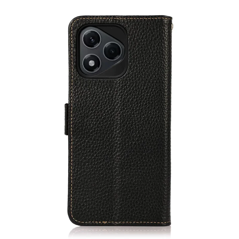 KHAZNEH for Honor 400 Lite 5G Phone Case Genuine Cow Leather Cover RFID Blocking - Black