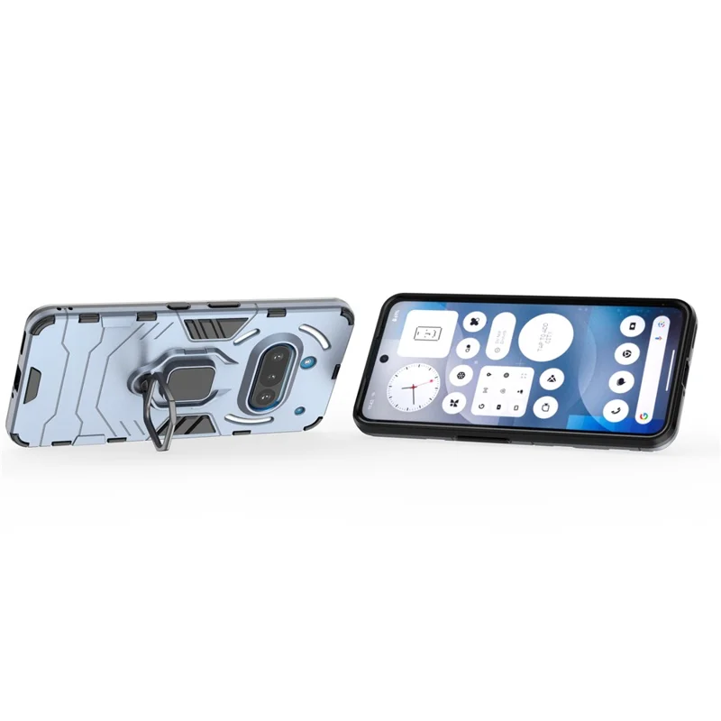 For Nothing Phone (3a) Case PC + TPU Protective Phone Cover with Ring Kickstand - Blue