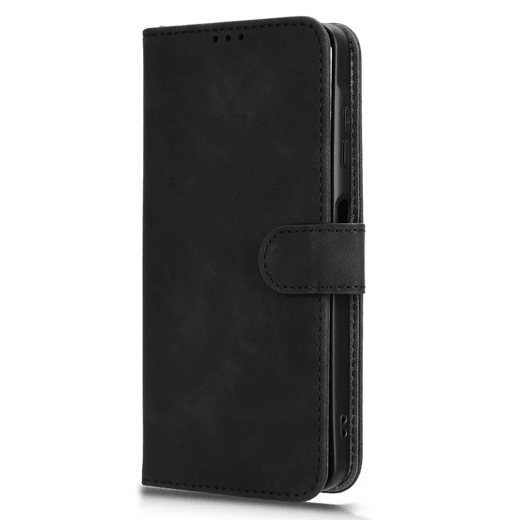 Für Samsung Galaxy A06 5G Lederhülle mit Lederimitat-Gefühl, Fallschutz, Wallet-Klappetui - Schwarz