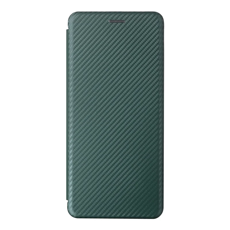 For Samsung Galaxy A06 5G Case Carbon Fiber Texture Drop-Proof PU Leather Phone Cover - Green