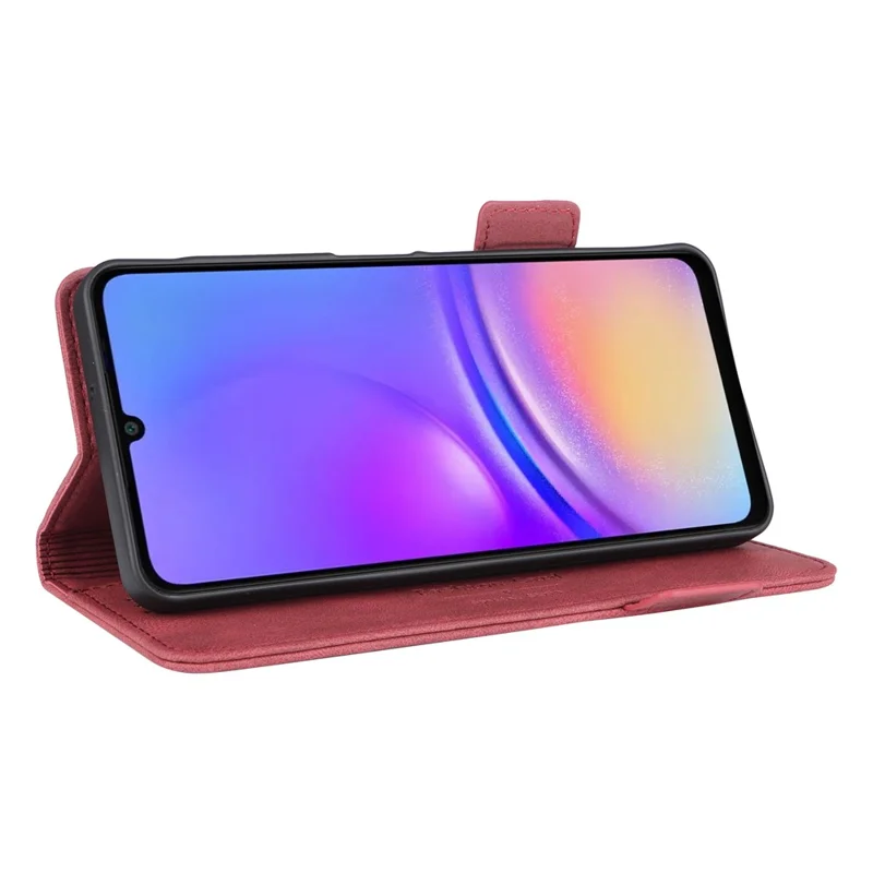 For Samsung Galaxy A06 5G Case Leather Wallet Flip Phone Cover with Hardware Decor - Rose