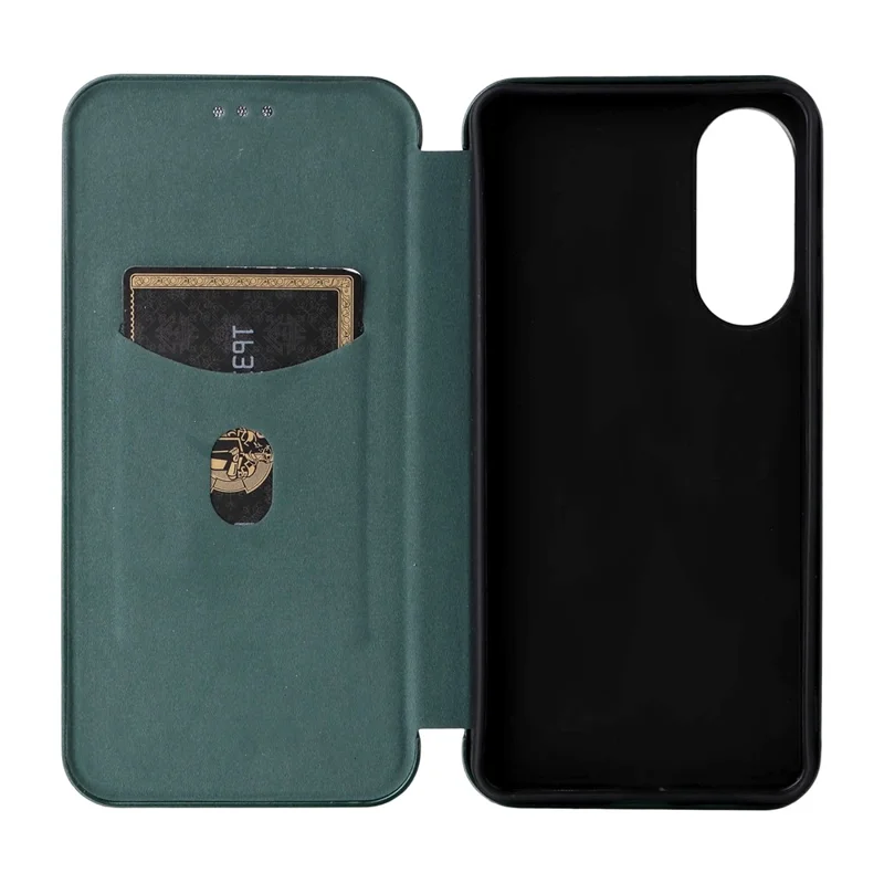 For Samsung Galaxy S25 Edge Case Carbon Fiber Texture Drop-Proof PU Leather Phone Cover - Green