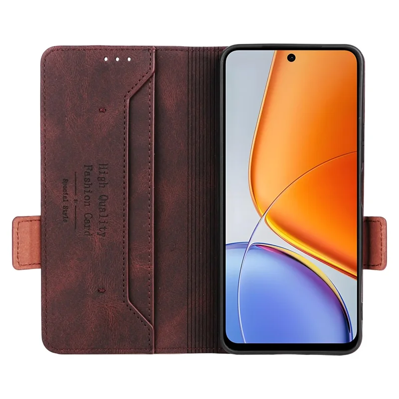 For vivo Y39 5G Case Leather Wallet Flip Phone Cover with Hardware Decor - Coffee