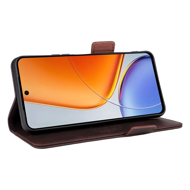 For vivo Y39 5G Case Leather Wallet Flip Phone Cover with Hardware Decor - Coffee