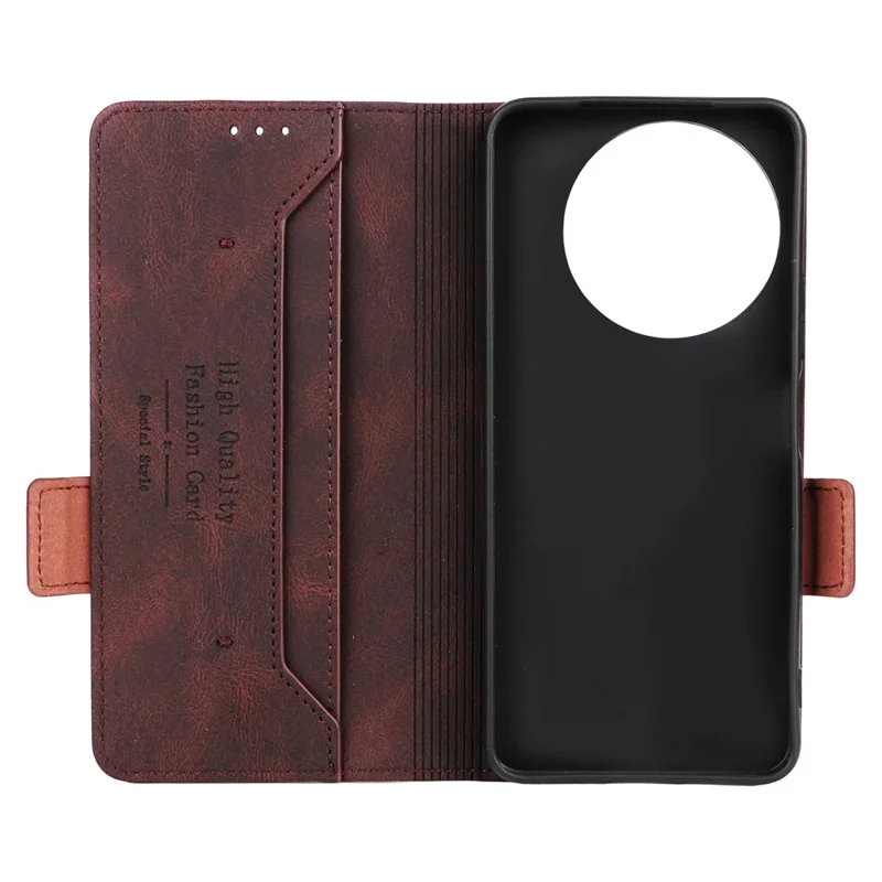 For vivo Y39 5G Case Leather Wallet Flip Phone Cover with Hardware Decor - Coffee