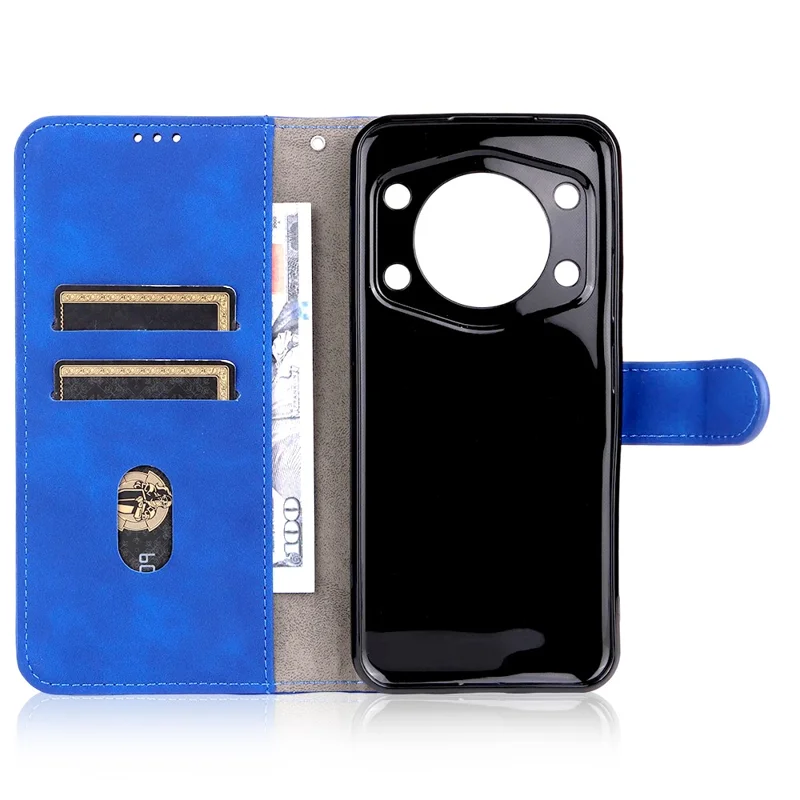 For Cubot A30 Leather Case Skin Feel Anti Drop Wallet Flip Phone Cover - Blue