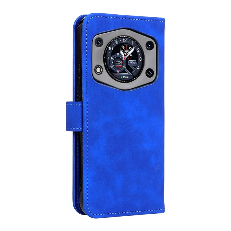 For Cubot A30 Leather Case Skin Feel Anti Drop Wallet Flip Phone Cover - Blue