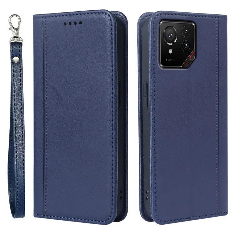 HX01 For Asus ROG Phone 9 5G Wallet Case Magnetic Closing PU Leather Phone Cover - Blue