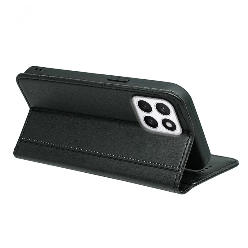 HX01 For Honor X8c 4G Wallet Case Magnetic Closing PU Leather Phone Cover - Black